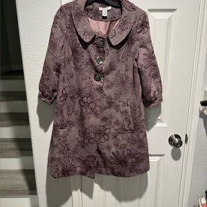 Vertigo Paris Burgundy Floral Coat